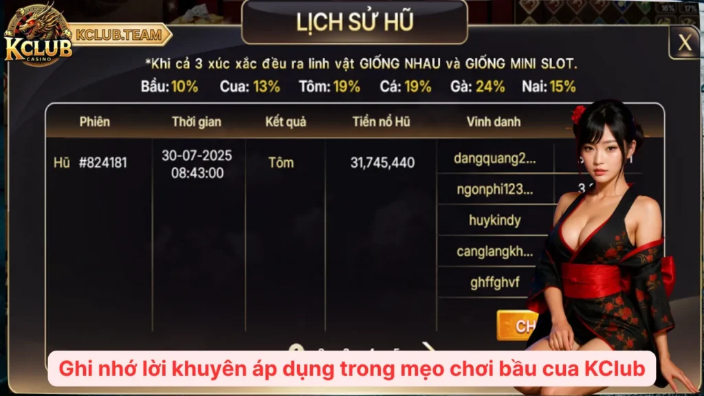 5 Mẹo Chơi Bầu Cua Thắng Lớn – Áp Dụng Ngay Sẽ Có Lãi 4 Ghi nhớ lời khuyên áp dụng trong mẹo chơi bầu cua KClub