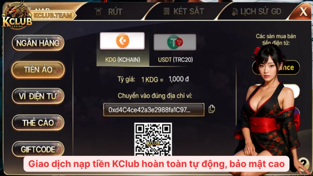Nạp Tiền KClub – Đa Kênh, An Toàn Tuyệt Đối 4 Giao dịch nạp tiền KClub hoàn toàn tự động, bảo mật cao