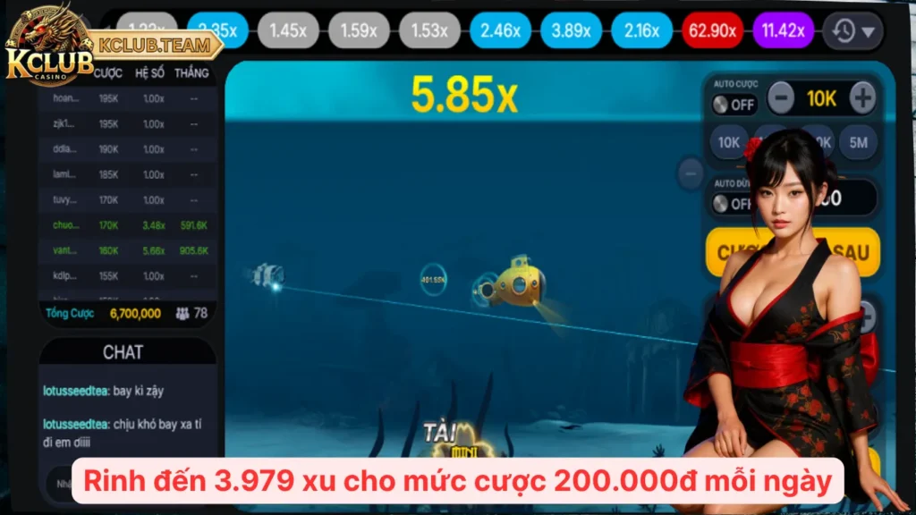 Nhiệm Vụ KClub - “Cỗ Máy Phát Xu” Thưởng Không Giới Hạn 4 Rinh đến 3.979 xu cho mức cược 200.000đ mỗi ngày